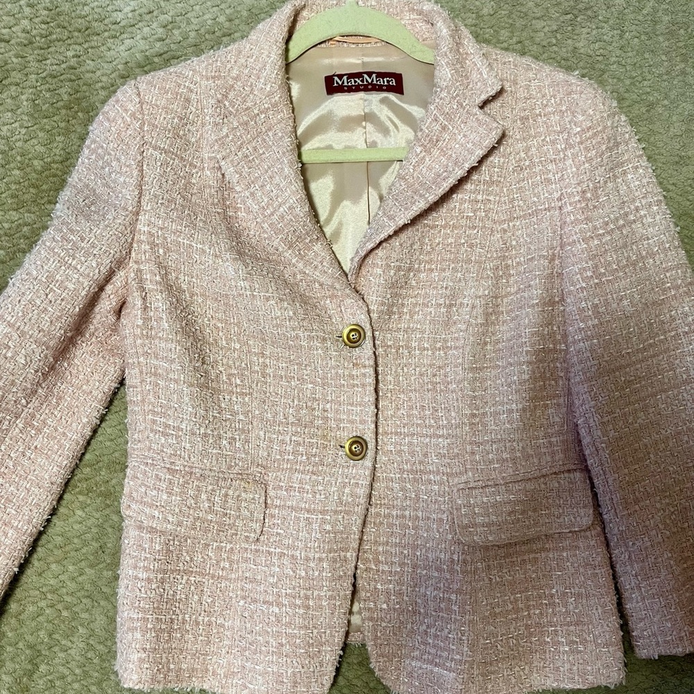 MaxMara Pink Tweed Blazer